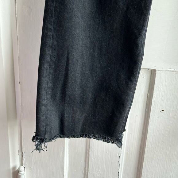 Everlane The Way High Jean Straight Leg Raw Hem in Black - Picture 5 of 8